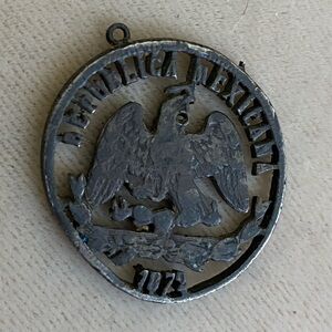 1872 Antique Coin Pendant Sterling Silver